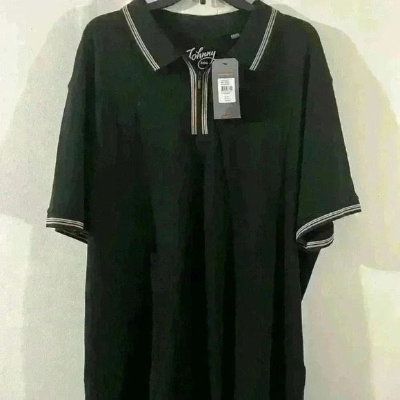 NWT Johnny Bigg 2xl Black Phoenix Neck Zip Polo - Picture 1 of 7
